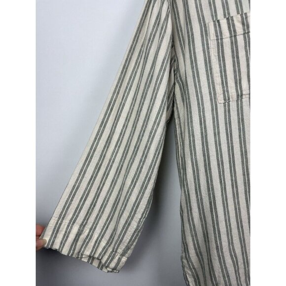 Madewell Lakeline Hester Stripe Linen Blend Popover Hi Low Blouse Size S - Picture 2 of 8